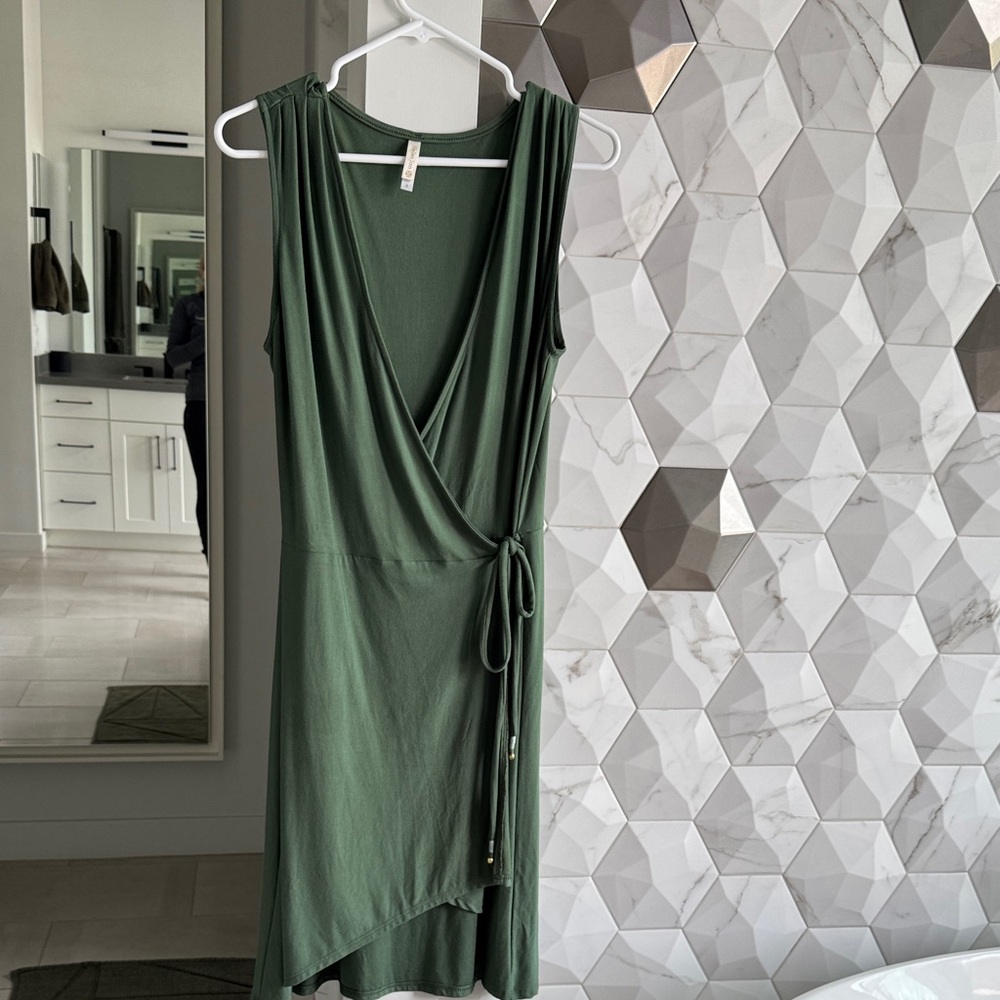 Helen Jon Forest Green High Low Dress Stretch size Small